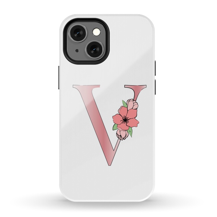 iPhone 13 mini StrongFit Monogram Letter V by Martina