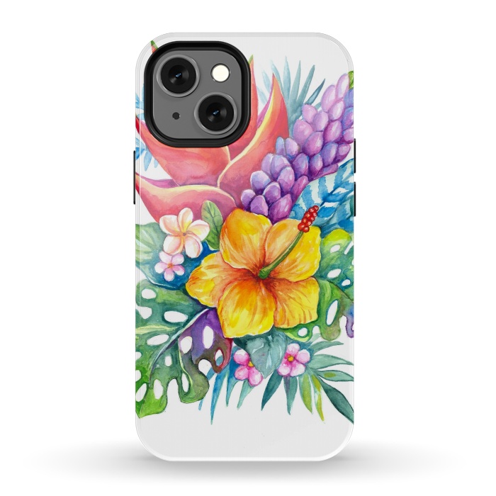 iPhone 13 mini StrongFit Tropical Flowers by Irina Velman