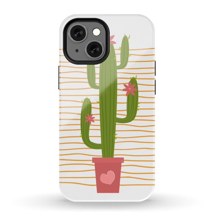 iPhone 13 mini StrongFit Happy Cactus by Martina