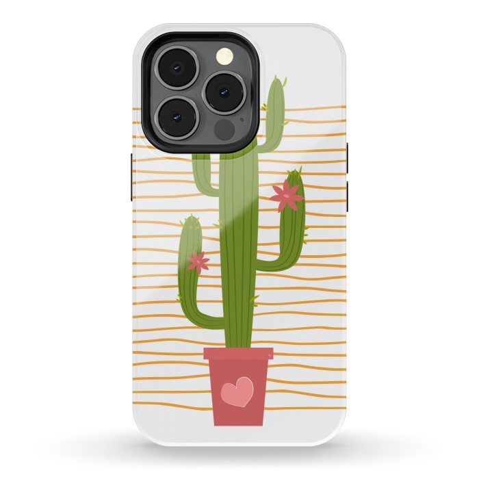 iPhone 13 pro StrongFit Happy Cactus by Martina