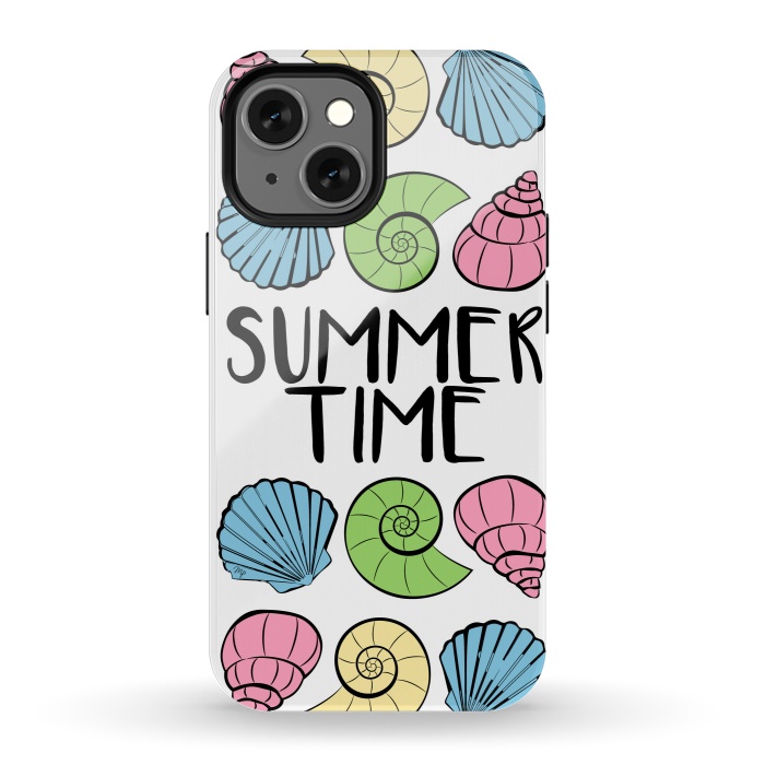 iPhone 13 mini StrongFit Summer Time Shells by Martina