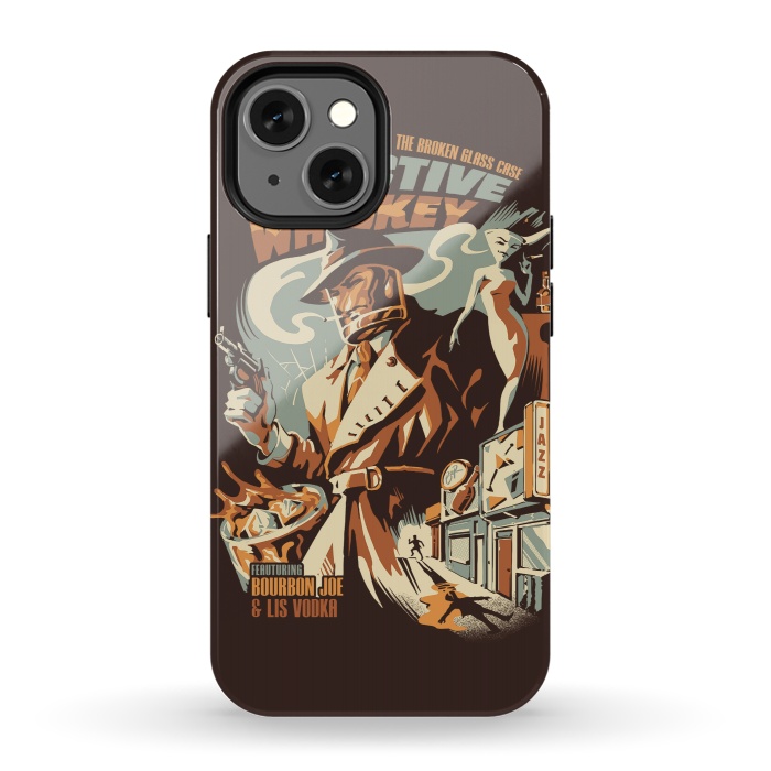 iPhone 13 mini StrongFit Detective Whiskey by Ilustrata