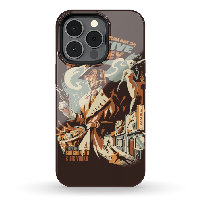 iPhone 13 pro StrongFit Detective Whiskey by Ilustrata