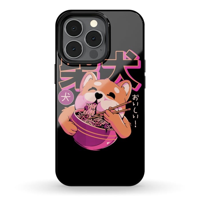 iPhone 13 pro StrongFit Shiba Noodles by Ilustrata