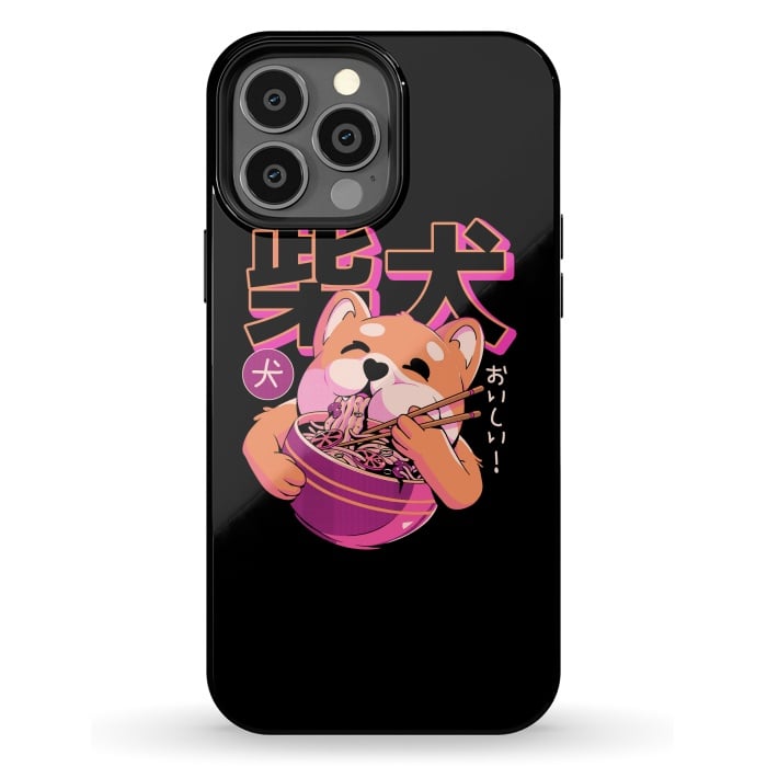iPhone 13 Pro Max StrongFit Shiba Noodles by Ilustrata
