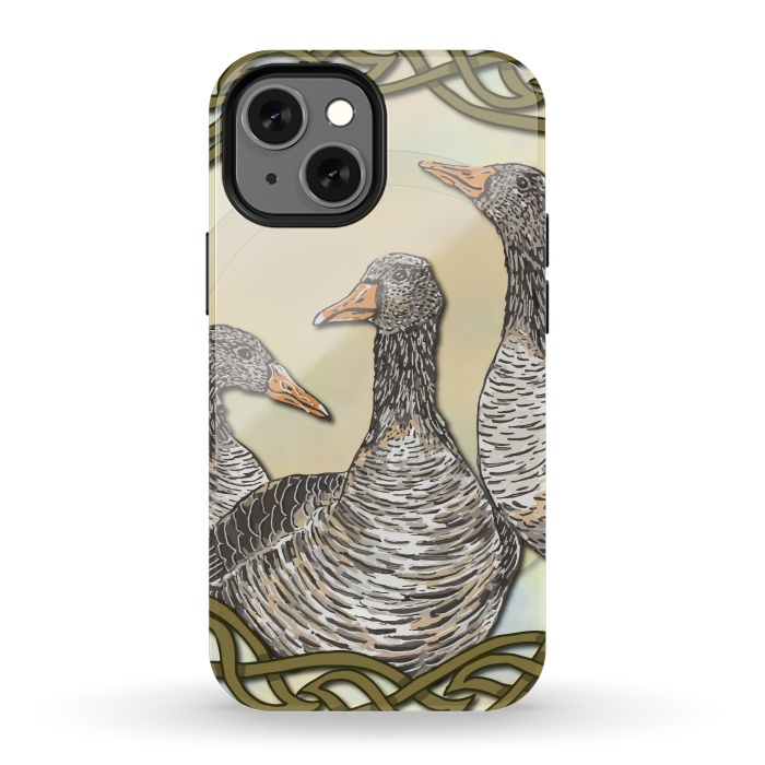 iPhone 13 mini StrongFit Celtic Goose by Lotti Brown