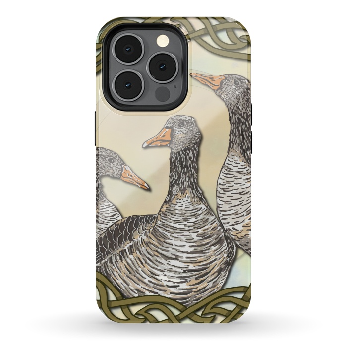 iPhone 13 pro StrongFit Celtic Goose by Lotti Brown