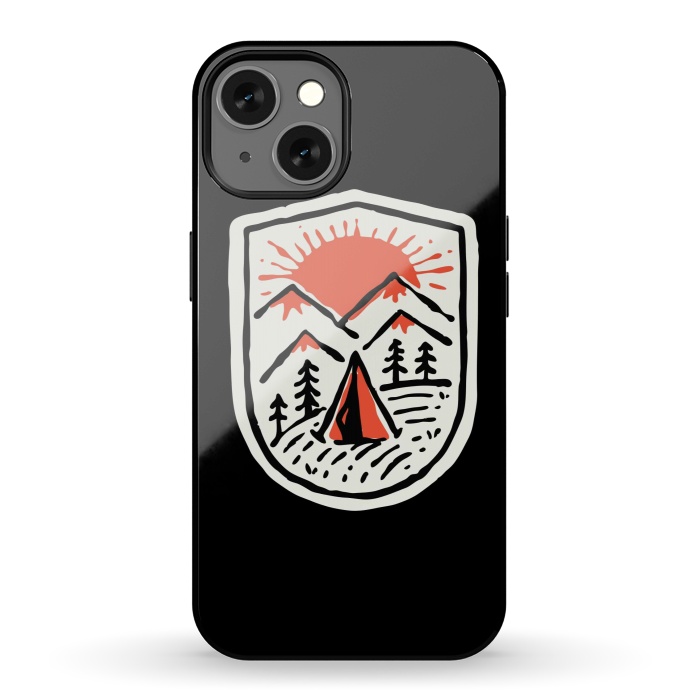 iPhone 13 StrongFit Sunset Camp Hand Drawn by Afif Quilimo