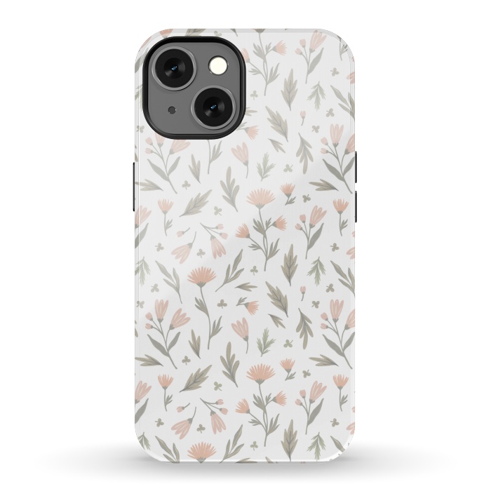 iPhone 13 StrongFit delicate flowers on a white by Alena Ganzhela