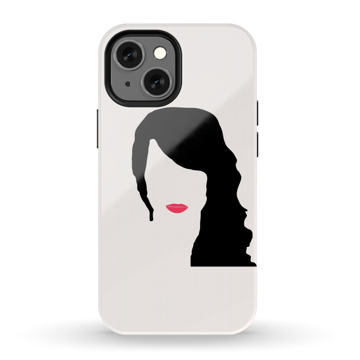 iPhone 13 mini StrongFit Woman Face Minimal Art 03 by Creativeaxle