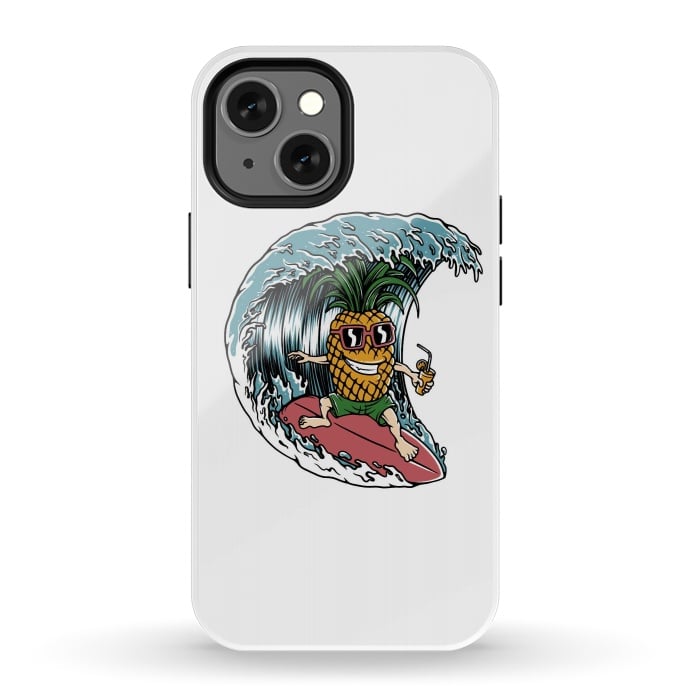 iPhone 13 mini StrongFit Pineapple Surfer by Afif Quilimo