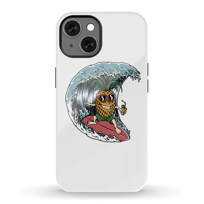 iPhone 13 StrongFit Pineapple Surfer by Afif Quilimo