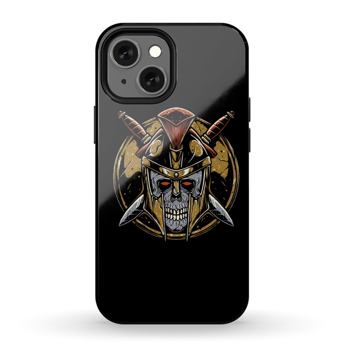 iPhone 13 mini StrongFit Skull Spartan 1 by Afif Quilimo