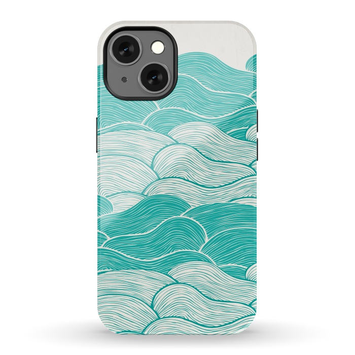 iPhone 13 StrongFit The Calm And Stormy Seas II by Pom Graphic Design