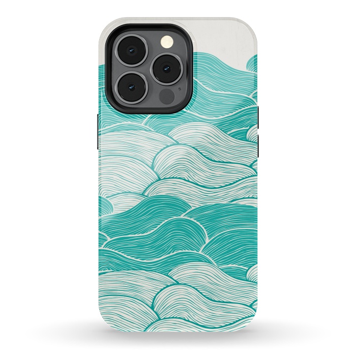 iPhone 13 pro StrongFit The Calm And Stormy Seas II by Pom Graphic Design