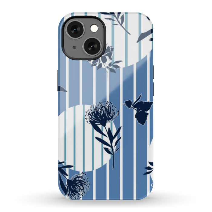 iPhone 13 StrongFit STRIPES TROPICAL BLUE PATTERN by MALLIKA