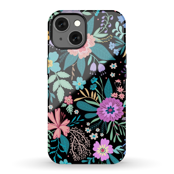 iPhone 13 StrongFit Amazing Floral Pattern With Bright Colorful Flowers by ArtsCase