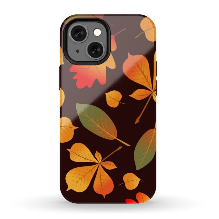 iPhone 13 mini StrongFit Autumn Leaf Pattern Design by ArtsCase