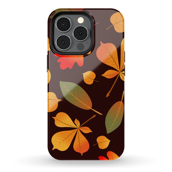 iPhone 13 pro StrongFit Autumn Leaf Pattern Design by ArtsCase