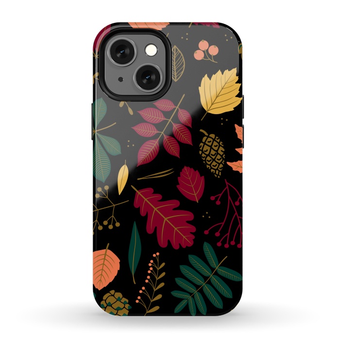 iPhone 13 mini StrongFit Autumn Pattern With Leaves by ArtsCase