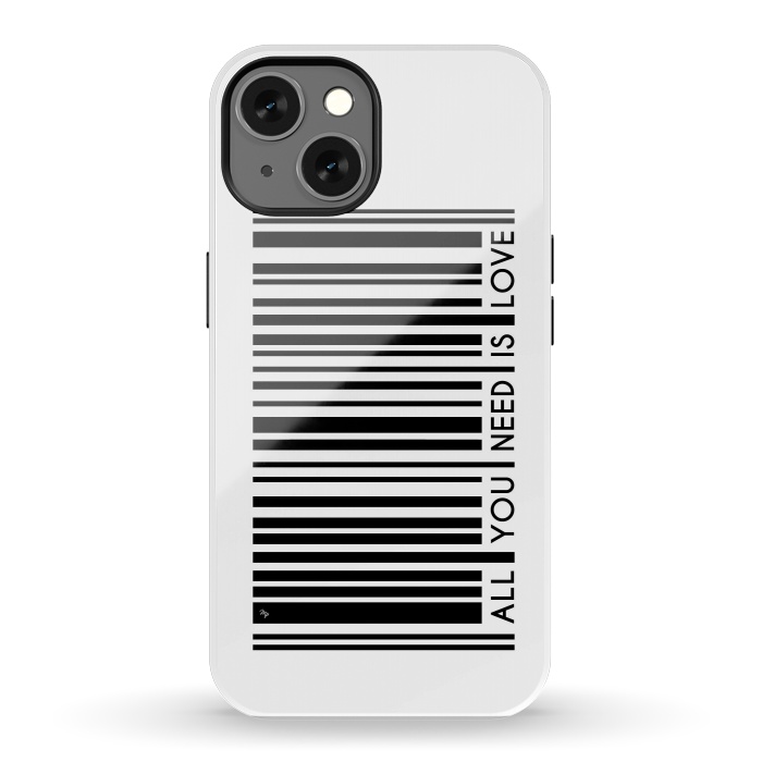 iPhone 13 StrongFit All you need is Love Bar Code by Martina