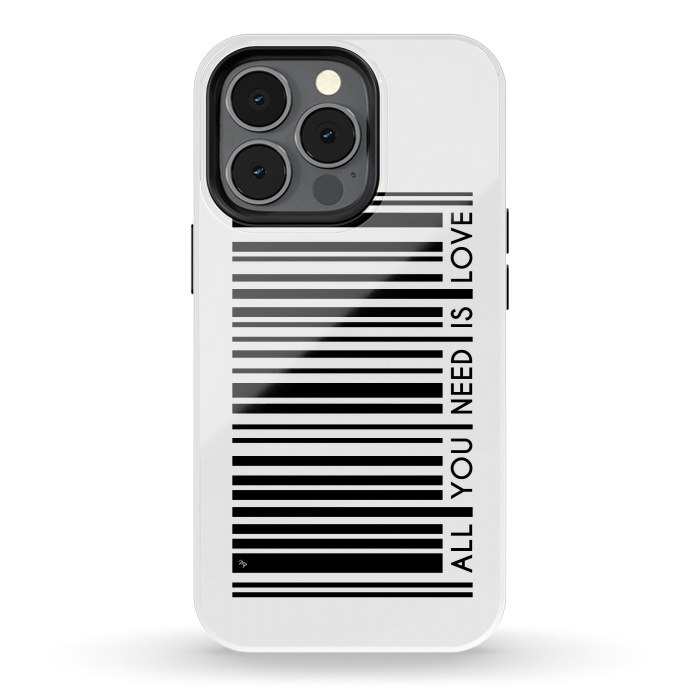 iPhone 13 pro StrongFit All you need is Love Bar Code by Martina