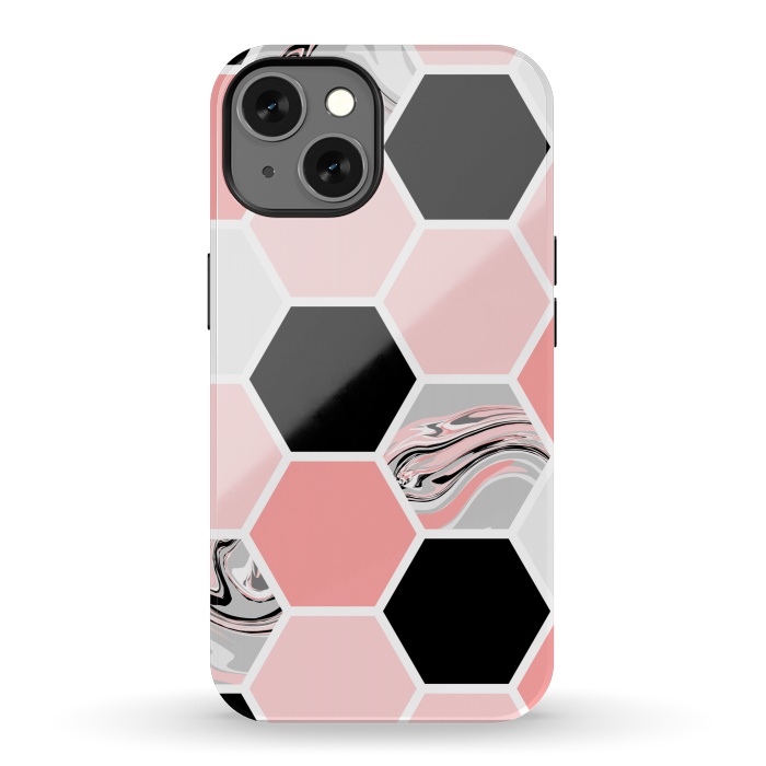 iPhone 13 StrongFit Geometric Stretch Pattern with Hexagonal by ArtsCase