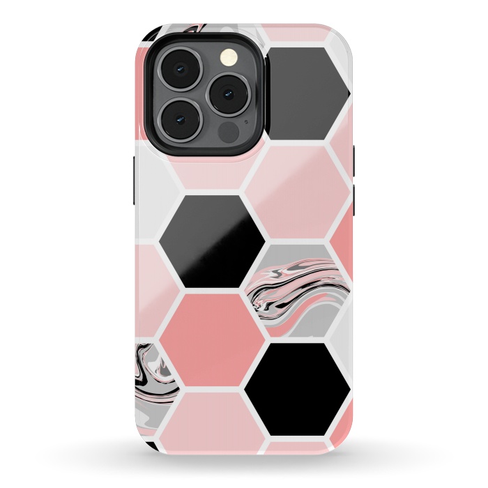 iPhone 13 pro StrongFit Geometric Stretch Pattern with Hexagonal by ArtsCase