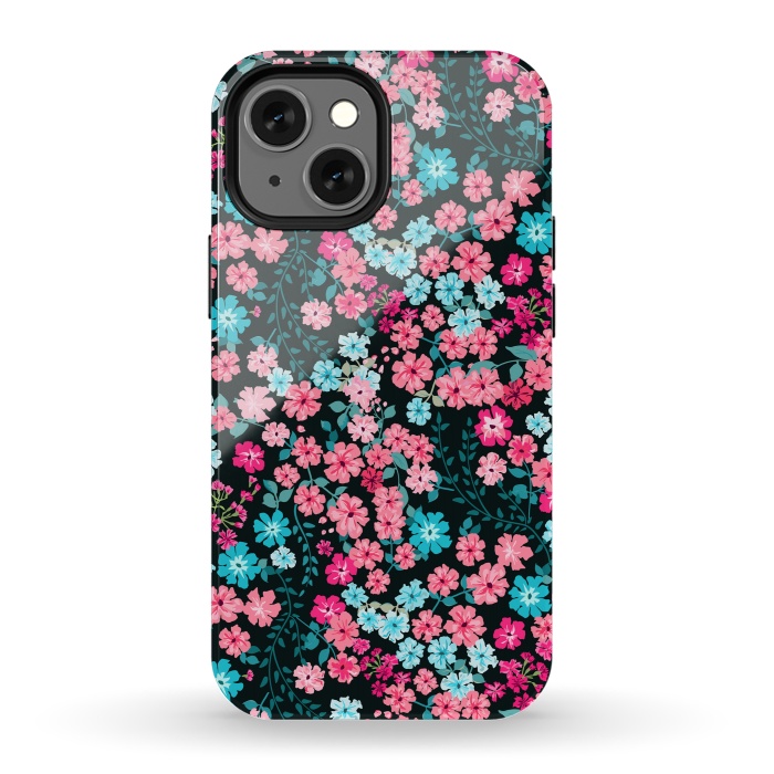 iPhone 13 mini StrongFit Gorgeous Bright Pattern in Small Garden Flowers by ArtsCase