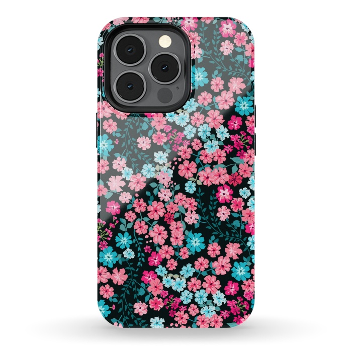 iPhone 13 pro StrongFit Gorgeous Bright Pattern in Small Garden Flowers by ArtsCase