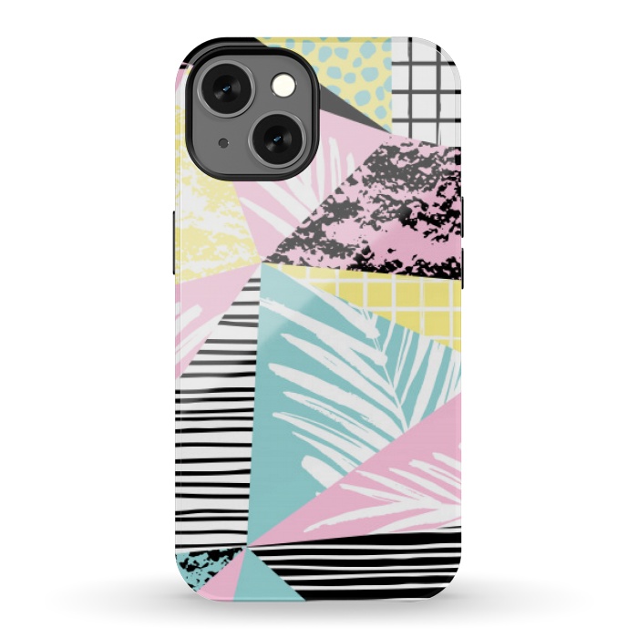 iPhone 13 StrongFit tropical abstract pink pattern by MALLIKA