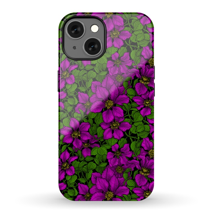 iPhone 13 StrongFit Pink Clematis vine by Katerina Kirilova
