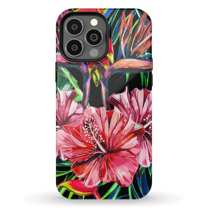 iPhone 13 Pro Max StrongFit Beautiful Trendy Seamless Floral Jungle Pattern by ArtsCase