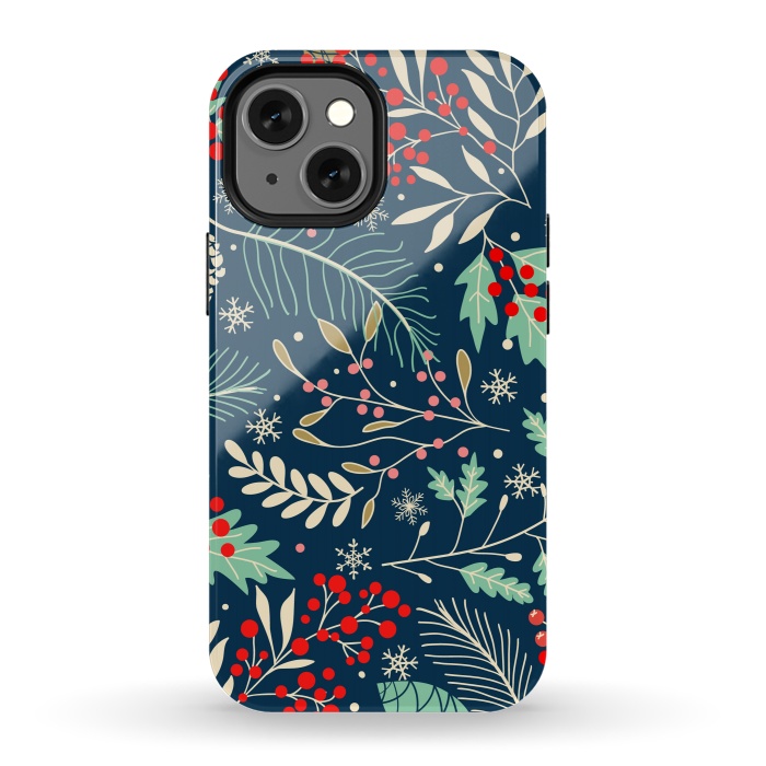 iPhone 13 mini StrongFit Christmas Floral Design III by ArtsCase