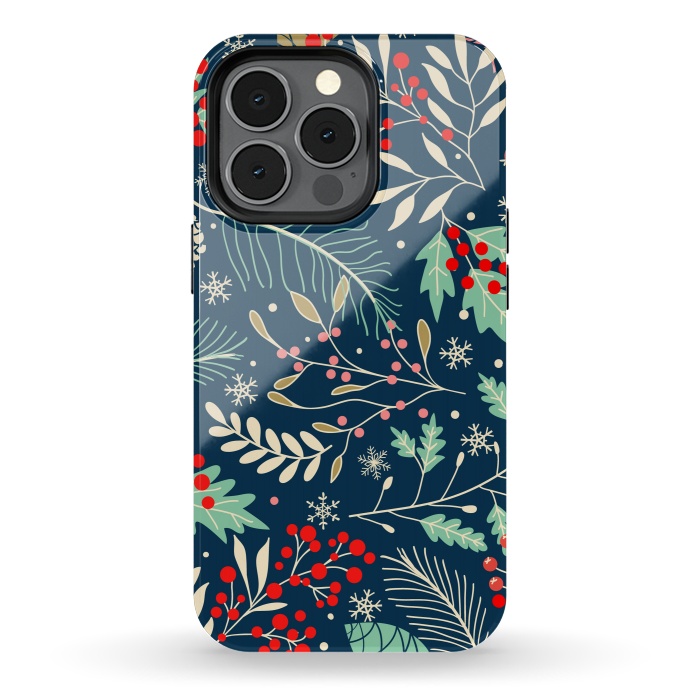 iPhone 13 pro StrongFit Christmas Floral Design III by ArtsCase
