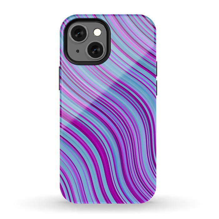 iPhone 13 mini StrongFit Liquid Marble Blue Purple and Blue by ArtsCase