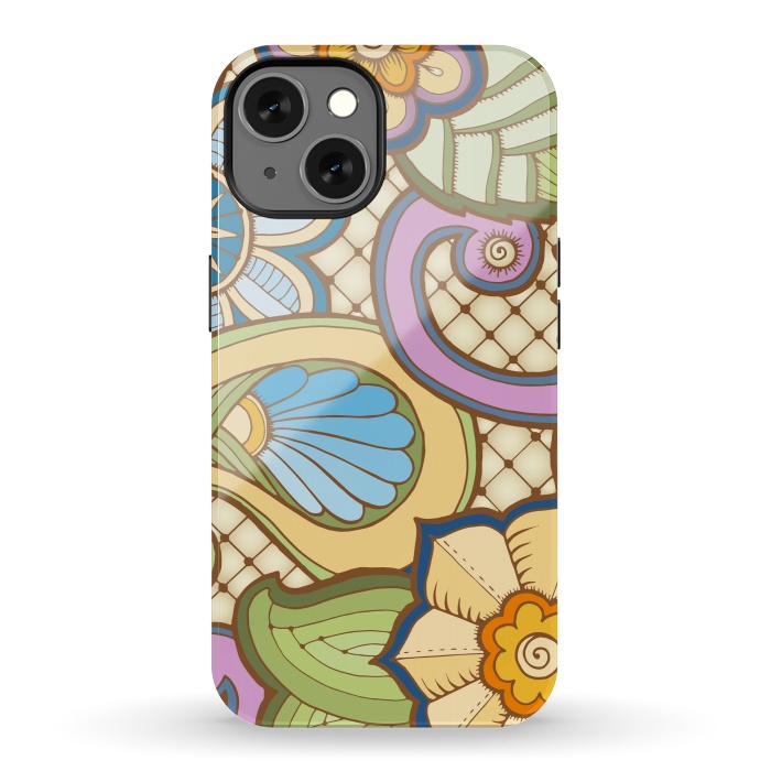 iPhone 13 StrongFit Daisies Pattern with Circle Elements IV by ArtsCase
