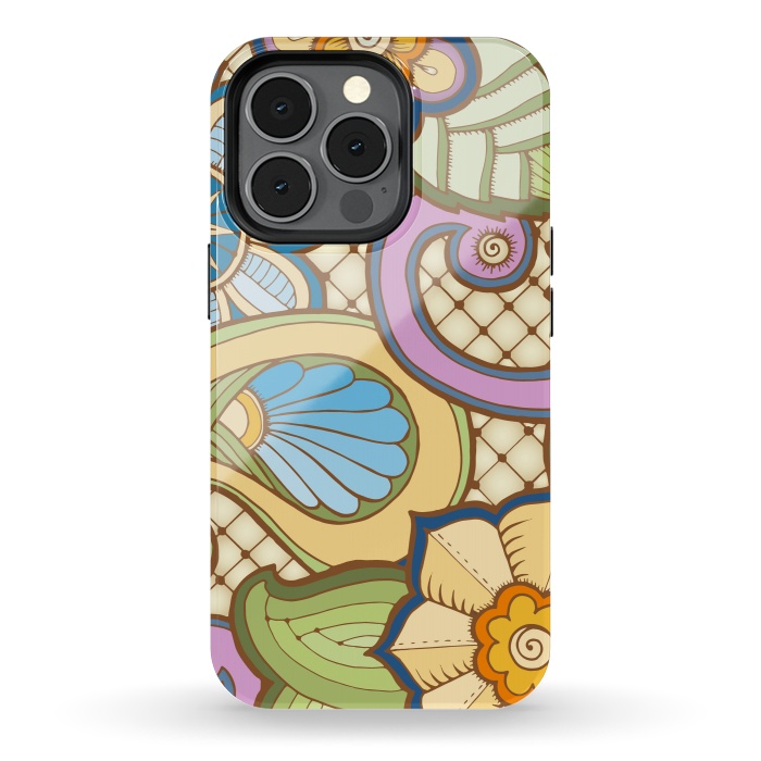 iPhone 13 pro StrongFit Daisies Pattern with Circle Elements IV by ArtsCase