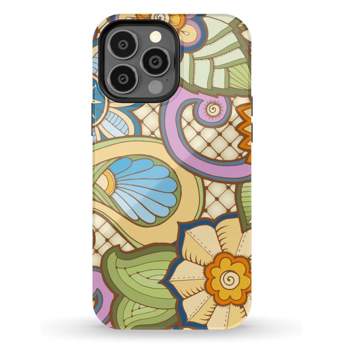 iPhone 13 Pro Max StrongFit Daisies Pattern with Circle Elements IV by ArtsCase