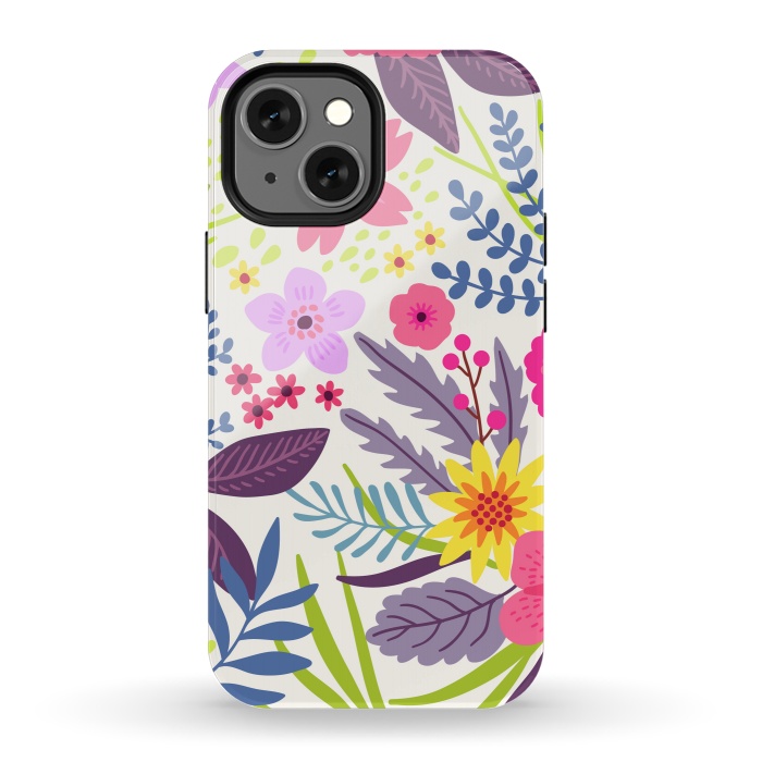 iPhone 13 mini StrongFit Flowers with Purple Tones by ArtsCase