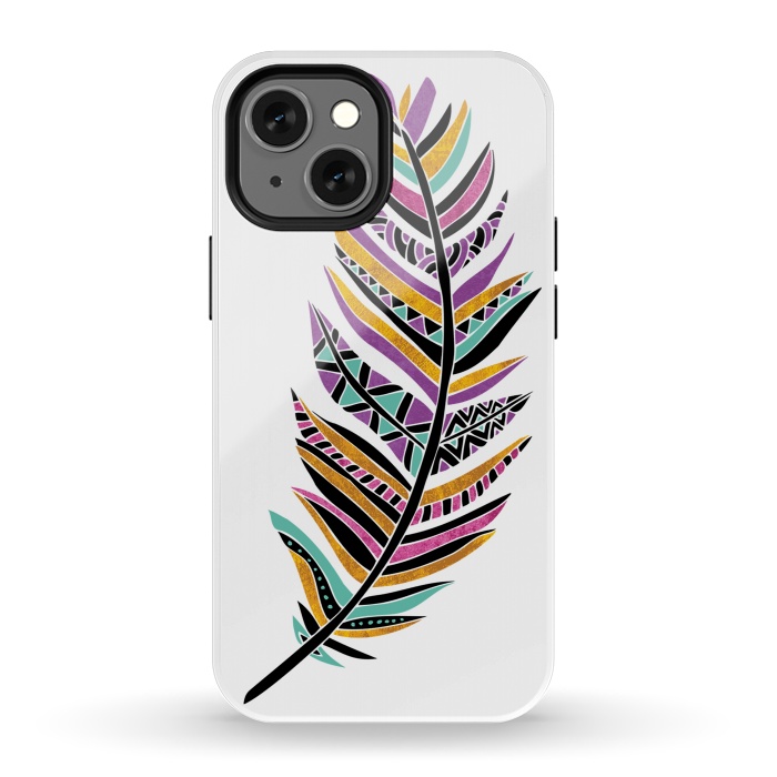 iPhone 13 mini StrongFit Dreamy Feathers by Pom Graphic Design