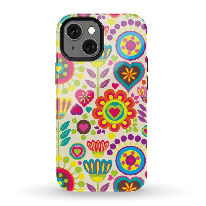 iPhone 13 mini StrongFit Sweet Pink Flowers 789 by ArtsCase