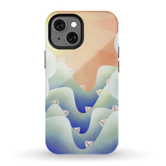 iPhone 13 mini StrongFit Deep ocean blue sailing by Steve Wade (Swade)