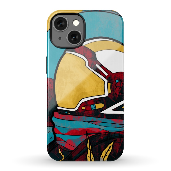 iPhone 13 StrongFit The yellow astronaut explorer by Steve Wade (Swade)