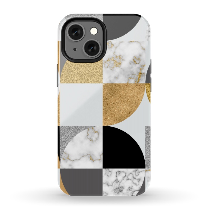 iPhone 13 mini StrongFit Marble Geometric Pattern Semicircles by ArtsCase