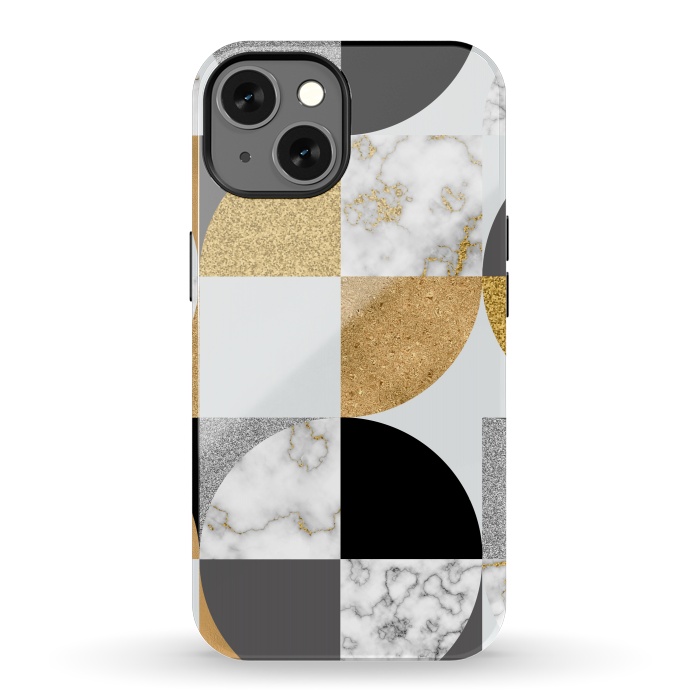 iPhone 13 StrongFit Marble Geometric Pattern Semicircles by ArtsCase