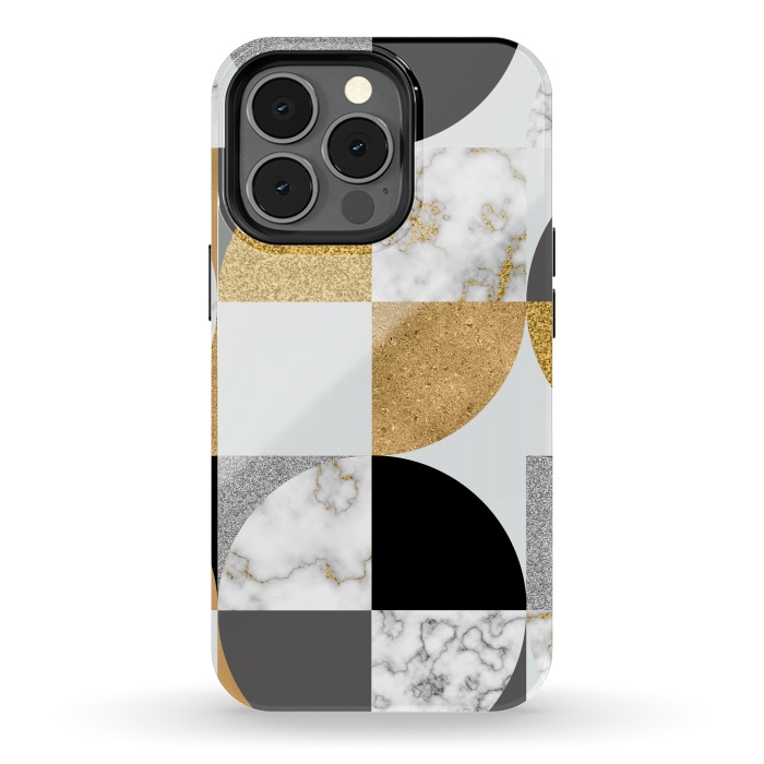 iPhone 13 pro StrongFit Marble Geometric Pattern Semicircles by ArtsCase