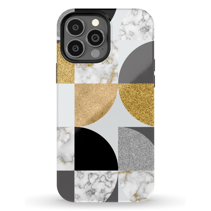 iPhone 13 Pro Max StrongFit Marble Geometric Pattern Semicircles by ArtsCase