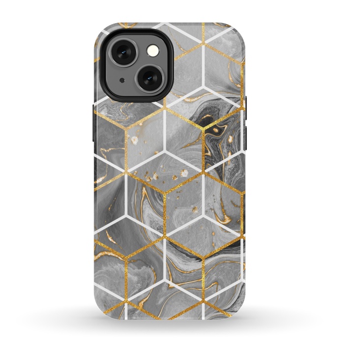 iPhone 13 mini StrongFit Marble Hexagon by ArtsCase