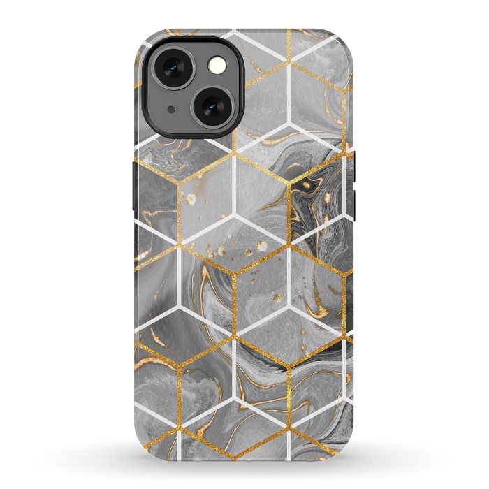 iPhone 13 StrongFit Marble Hexagon by ArtsCase